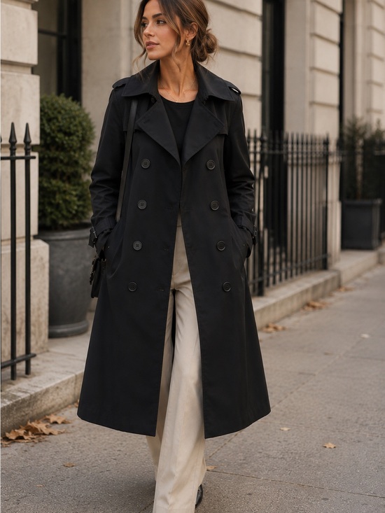London Fog Jackets & Blazers - NWT London Fog Black Double-Breasted Trench Coat